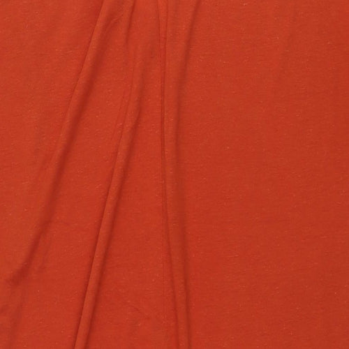 New Look Womens Brown Polyester Basic T-Shirt Size 20 Round Neck - Tie Detail Front
