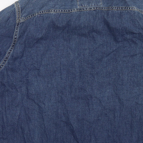 Abercrombie & Fitch Mens Blue Cotton Button-Up Size L Collared Button
