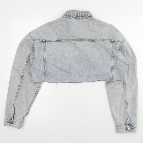 Denim & Co. Womens Blue Jacket Size 12 Button