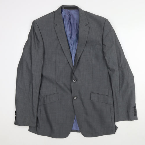 Marks and Spencer Mens Grey Wool Jacket Blazer Size 40 Regular