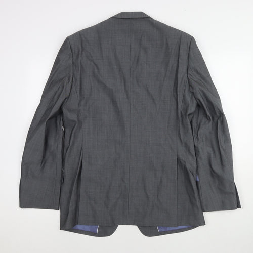 Marks and Spencer Mens Grey Wool Jacket Blazer Size 40 Regular