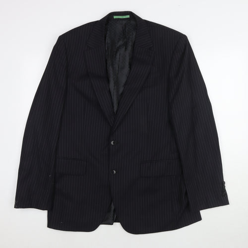 NEXT Mens Black Striped Wool Jacket Blazer Size 40 Regular