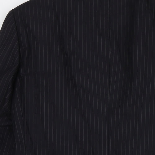NEXT Mens Black Striped Wool Jacket Blazer Size 40 Regular