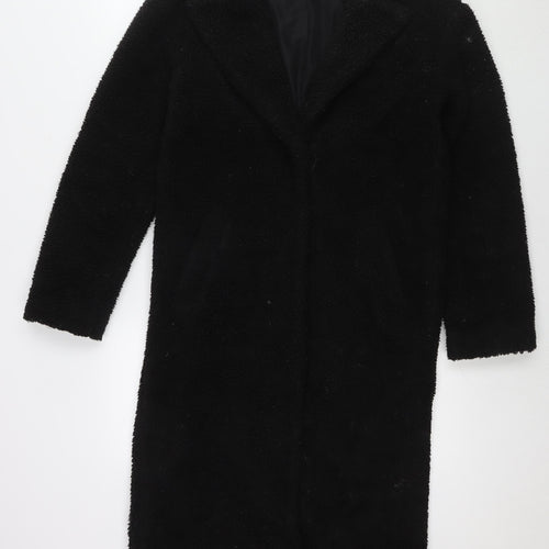 Divided by H&M Womens Black Overcoat Coat Size 2XS Button