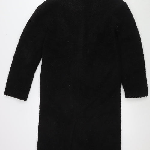 Divided by H&M Womens Black Overcoat Coat Size 2XS Button