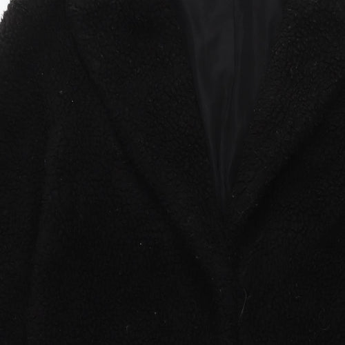 Divided by H&M Womens Black Overcoat Coat Size 2XS Button