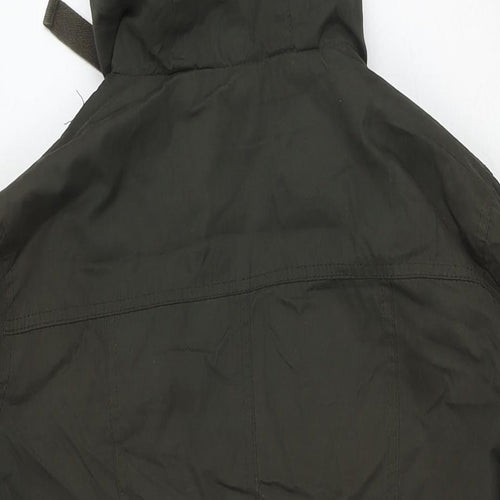 ASOS Womens Green Trench Coat Jacket Size 10 Zip