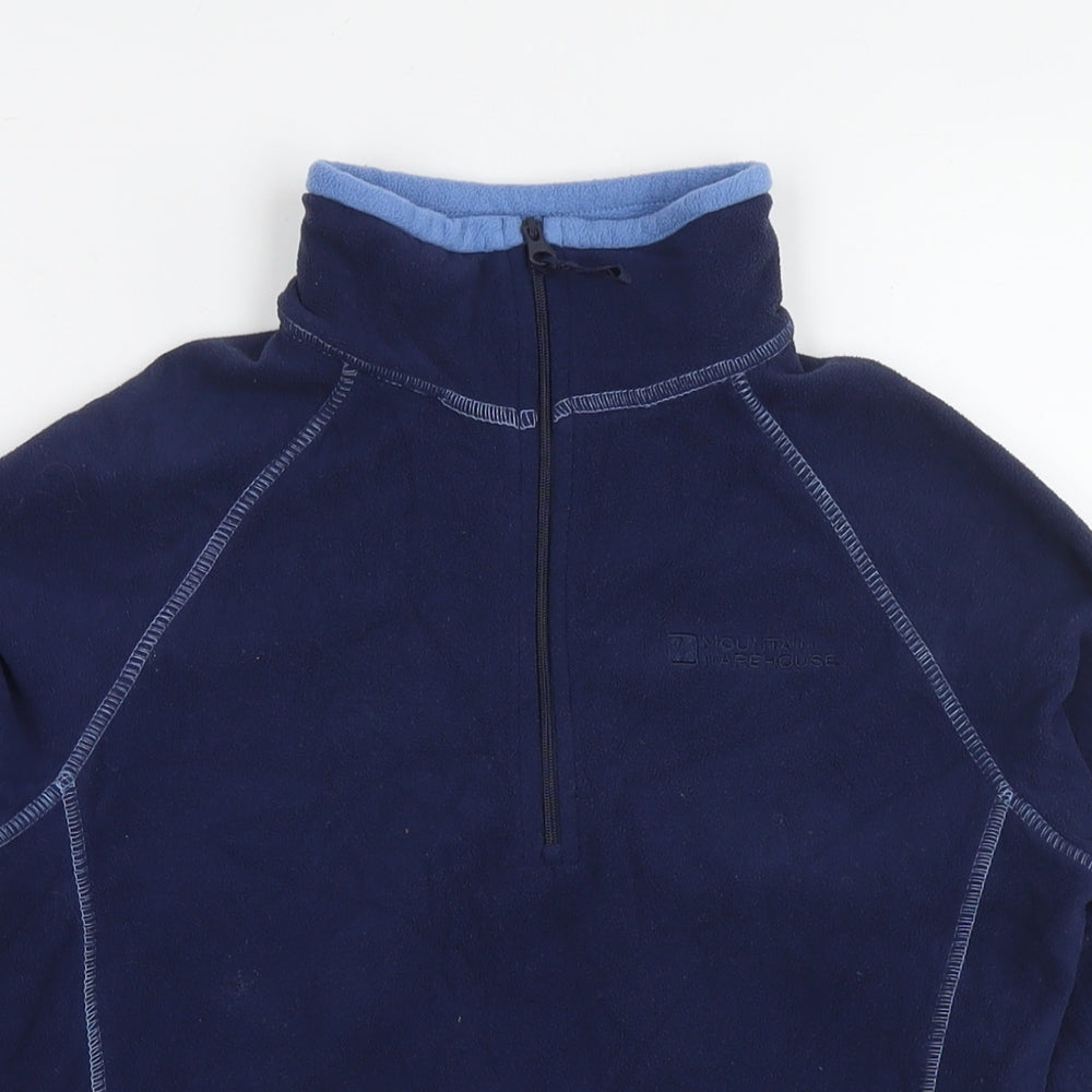 Warehouse Womens Blue Polyester Pullover Sweatshirt Size 8 Zip