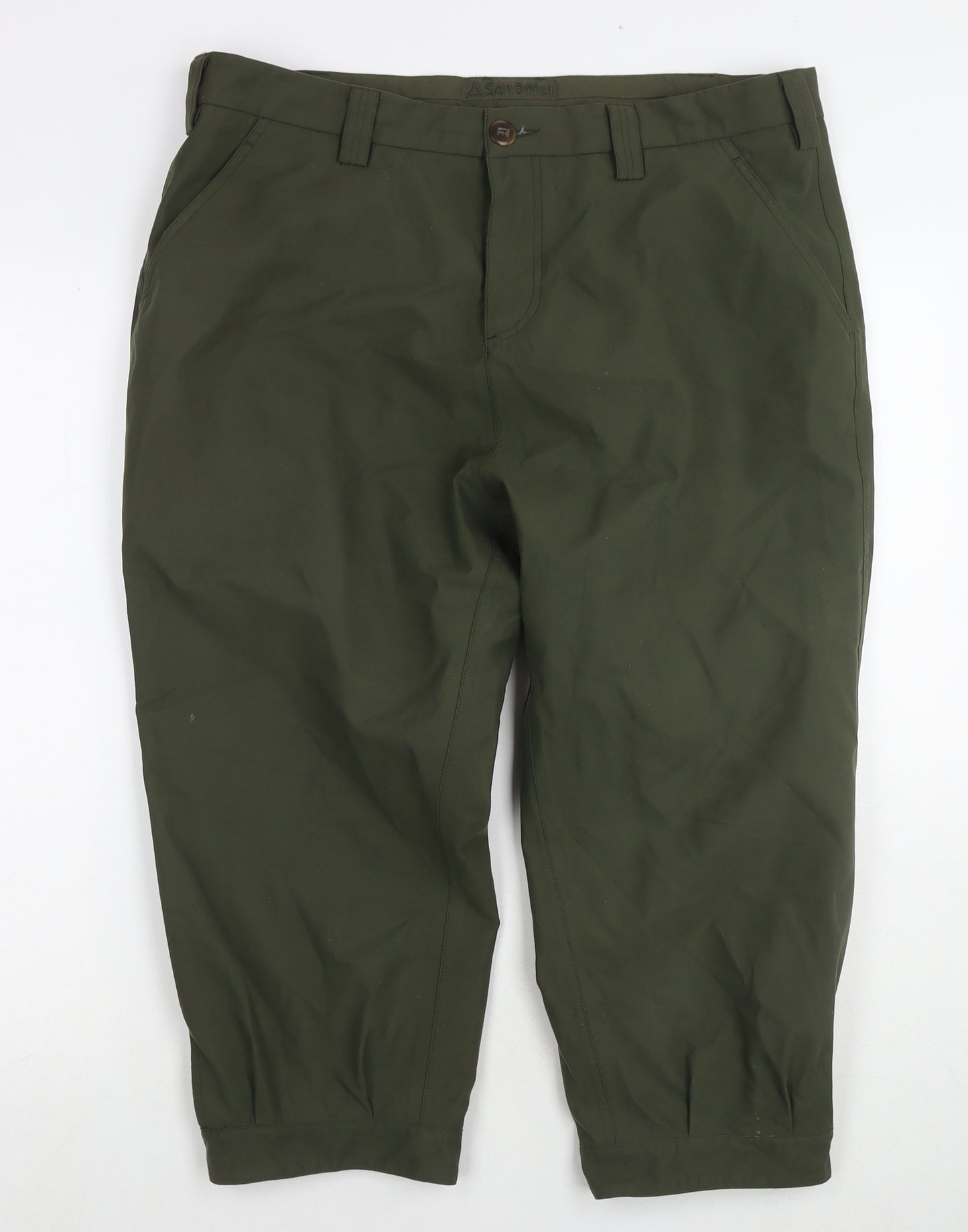 Schoffel Mens Green Polyester Cargo Shorts Size 38 in Regular Zip