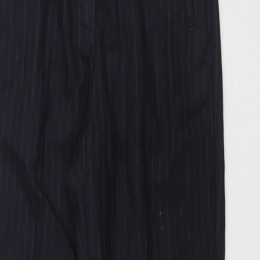 Zara Womens Blue Polyester Trousers Size S L26 in Regular Zip