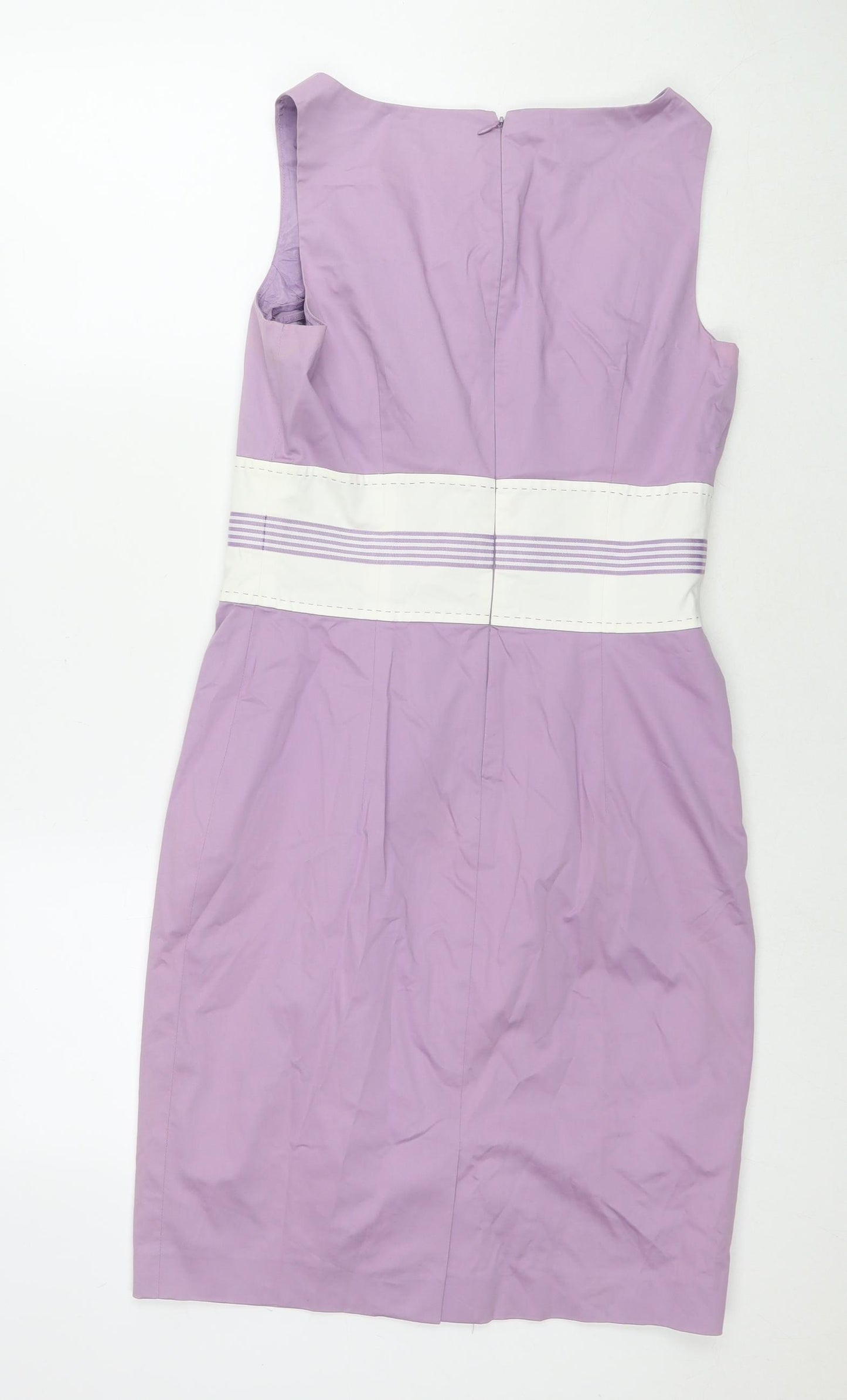 Luisa Spagnoli Womens Purple Polyester A-Line Size 14 Round Neck Zip