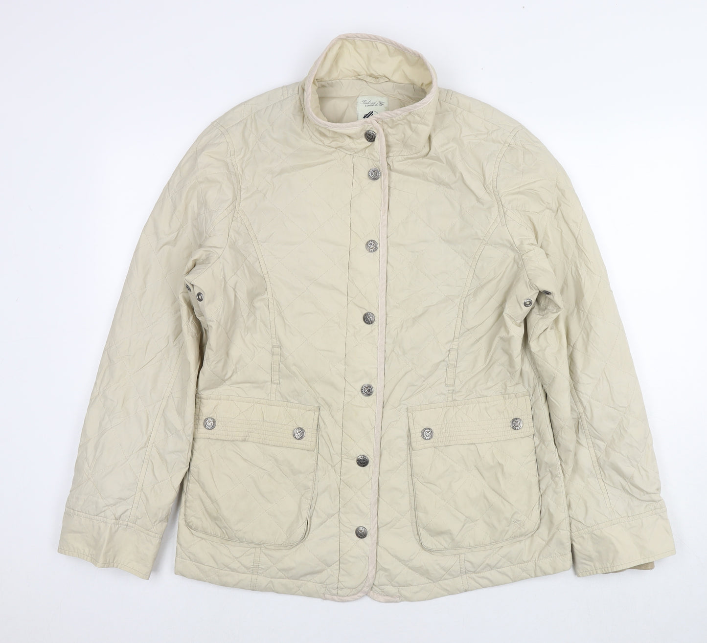 Crew Clothing Womens Beige Quilted Jacket Size 14 Zip