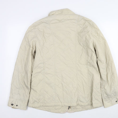 Crew Clothing Womens Beige Quilted Jacket Size 14 Zip