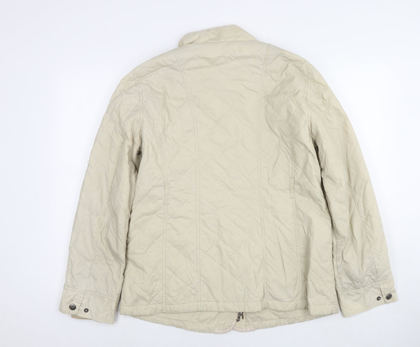 Crew Clothing Womens Beige Quilted Jacket Size 14 Zip