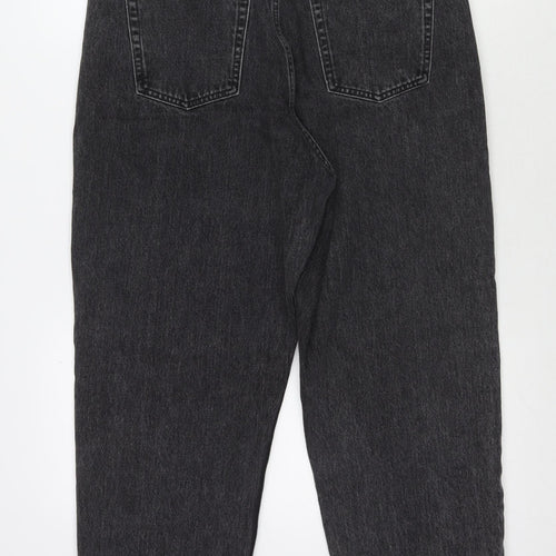 ASOS Womens Black Cotton Wide-Leg Jeans Size 30 in L32 in Regular Zip