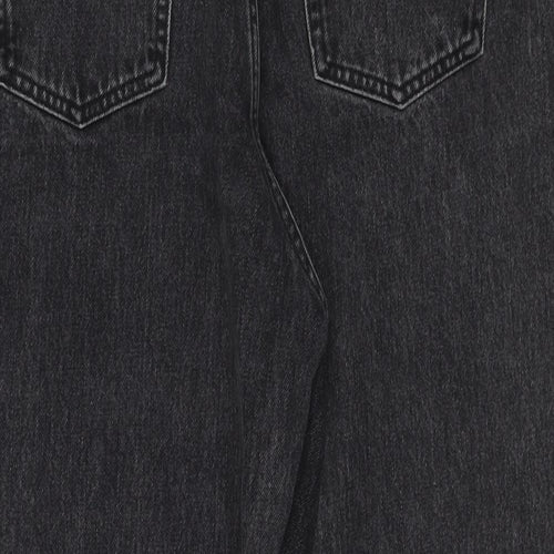 ASOS Womens Black Cotton Wide-Leg Jeans Size 30 in L32 in Regular Zip