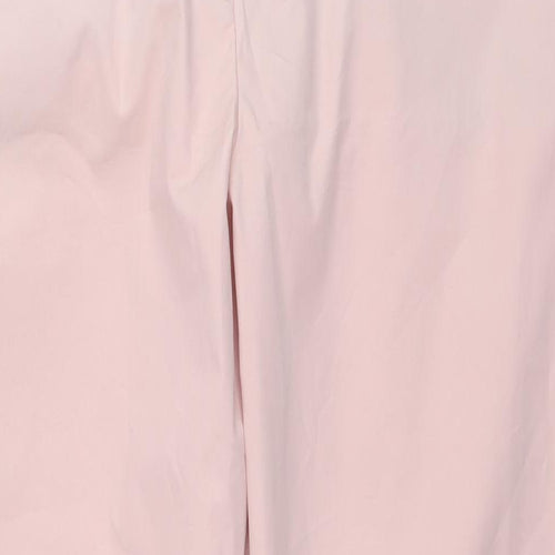 Marks and Spencer Womens Pink Cotton Trousers Size 20 L30 in Regular Zip