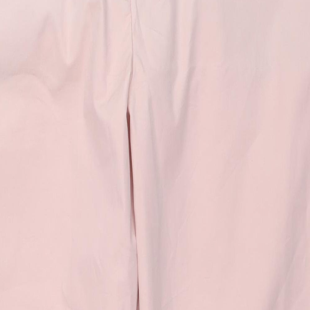 Marks and Spencer Womens Pink Cotton Trousers Size 20 L30 in Regular Zip