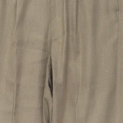 Marks and Spencer Mens Beige Polyester Trousers Size 34 in L29 in Regular Zip