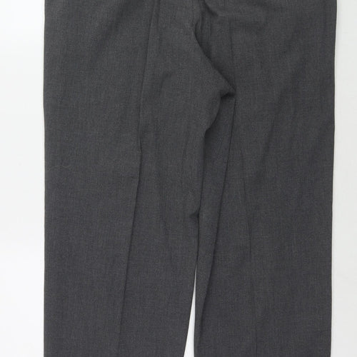 Marks and Spencer Mens Grey Polyester Trousers Size 34 in L29 in Regular Zip