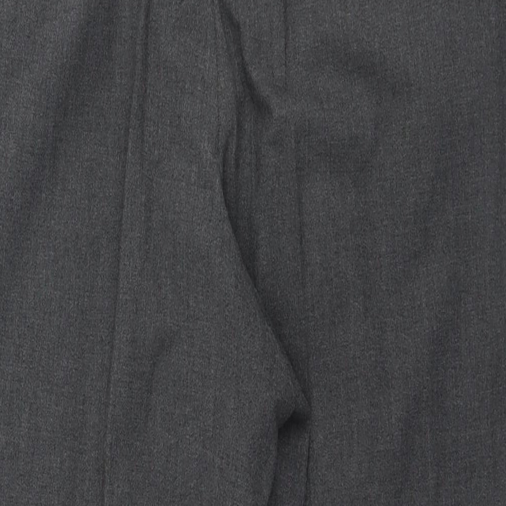 Marks and Spencer Mens Grey Polyester Trousers Size 34 in L29 in Regular Zip