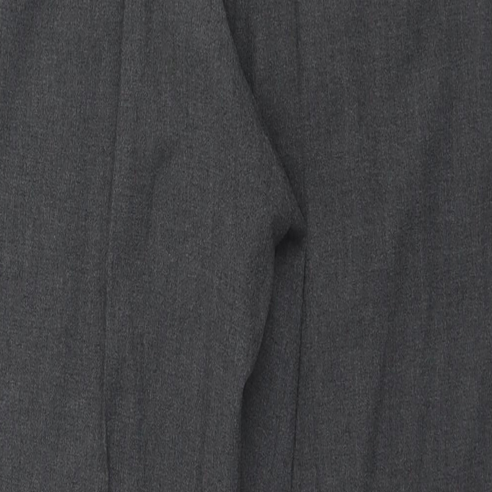 Marks and Spencer Mens Grey Polyester Trousers Size 34 in L29 in Regular Zip