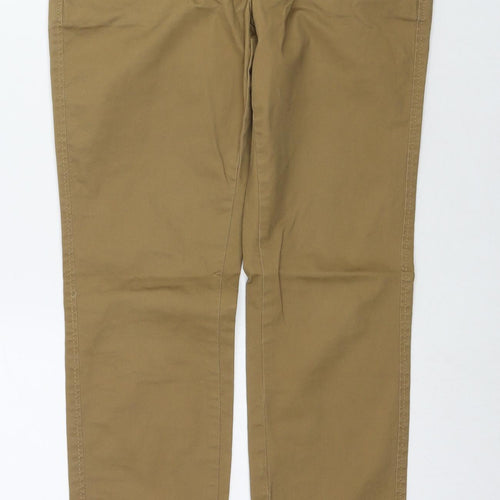 H&M Womens Brown Cotton Straight Jeans Size 8 L31 in Regular Zip