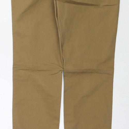 H&M Womens Brown Cotton Straight Jeans Size 8 L31 in Regular Zip