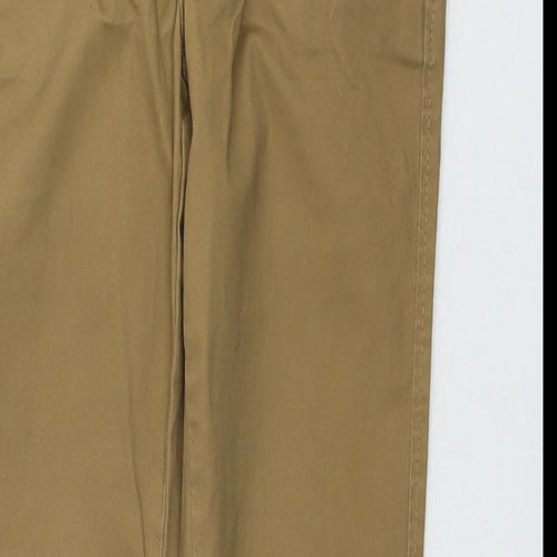 H&M Womens Brown Cotton Straight Jeans Size 8 L31 in Regular Zip