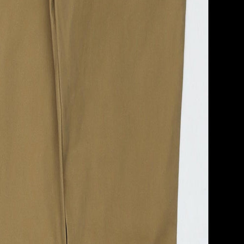 H&M Womens Brown Cotton Straight Jeans Size 8 L31 in Regular Zip