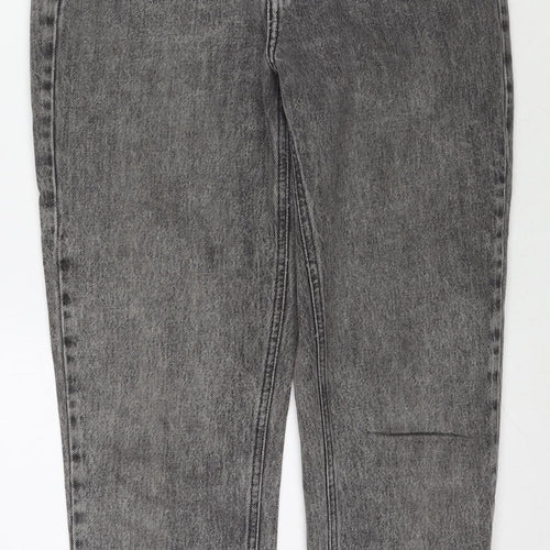Topshop Womens Grey Cotton Mom Jeans Size 28 in L30 in Regular Zip