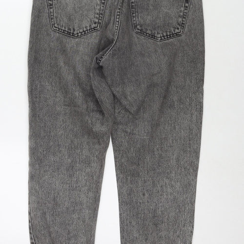 Topshop Womens Grey Cotton Mom Jeans Size 28 in L30 in Regular Zip
