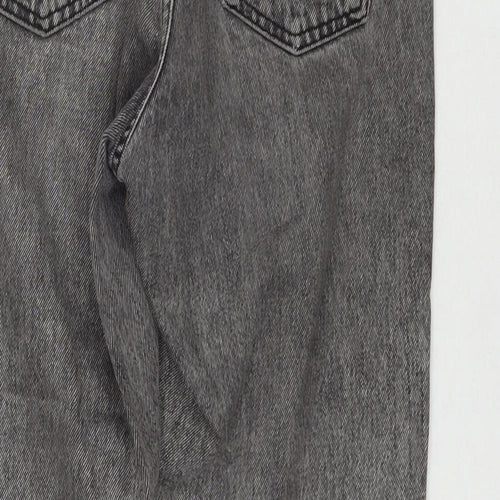 Topshop Womens Grey Cotton Mom Jeans Size 28 in L30 in Regular Zip