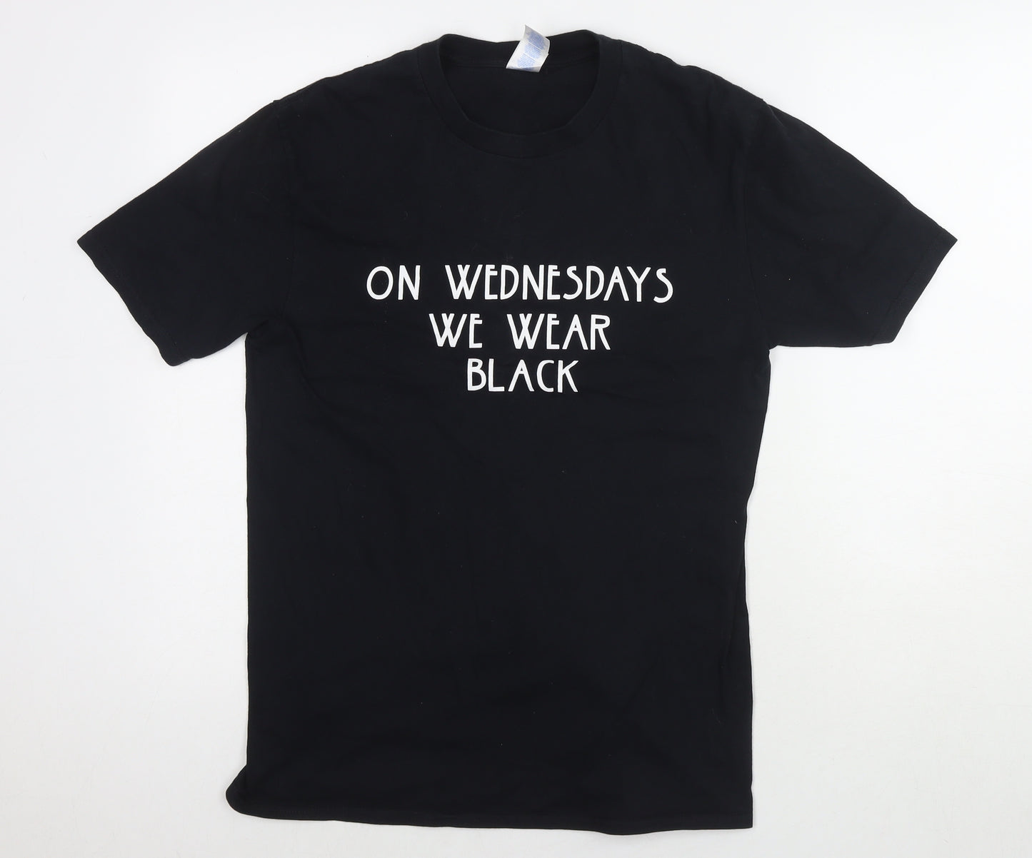 Mean Girls Womens Black Cotton Basic T-Shirt Size M Round Neck - On Wednesday We Wear Black