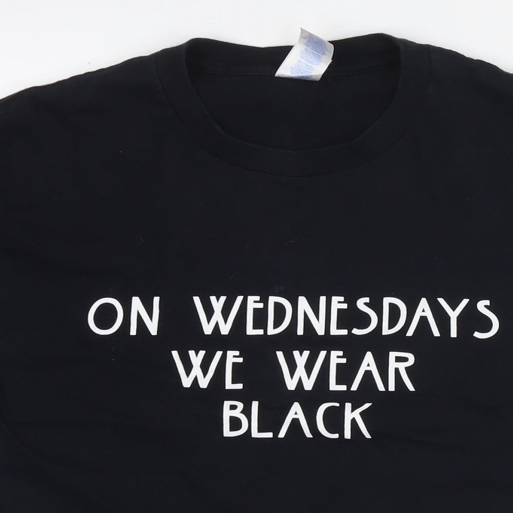 Mean Girls Womens Black Cotton Basic T-Shirt Size M Round Neck - On Wednesday We Wear Black