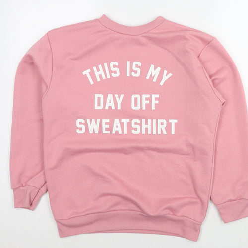 Oui Womens Pink Acrylic Pullover Sweatshirt Size S Pullover - Size S/M My Day Off Sweatshirt