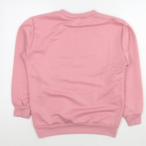 Oui Womens Pink Acrylic Pullover Sweatshirt Size S Pullover - Size S/M My Day Off Sweatshirt