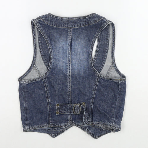 Miss Selfridge Womens Blue Gilet Waistcoat Size 18 Button