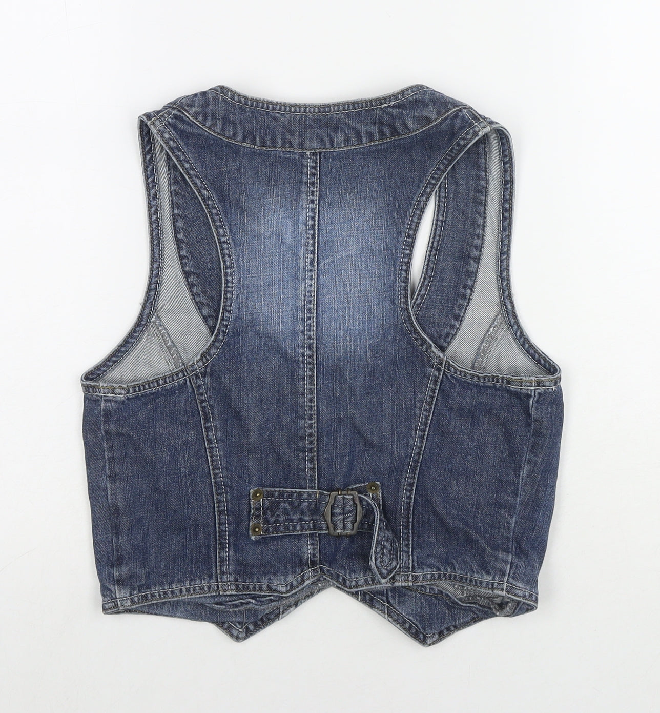 Miss Selfridge Womens Blue Gilet Waistcoat Size 18 Button