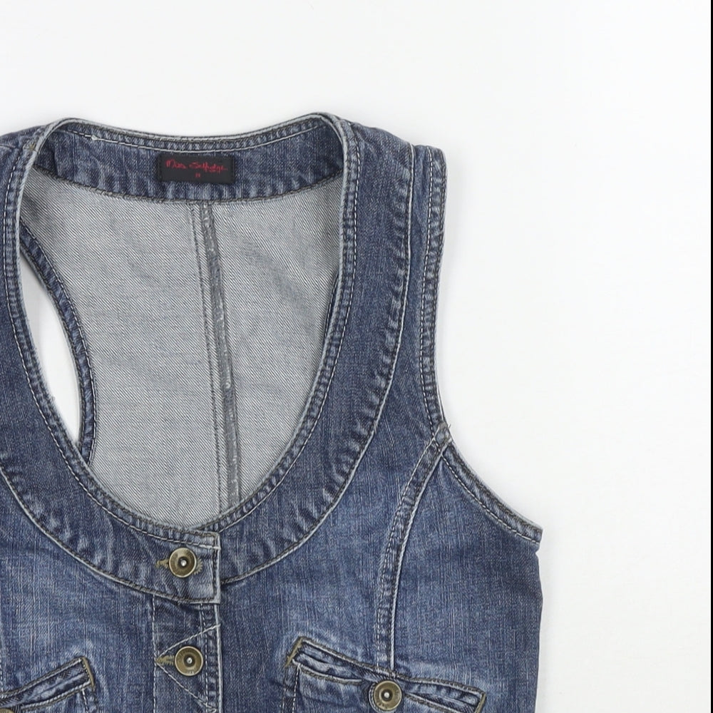 Miss Selfridge Womens Blue Gilet Waistcoat Size 18 Button