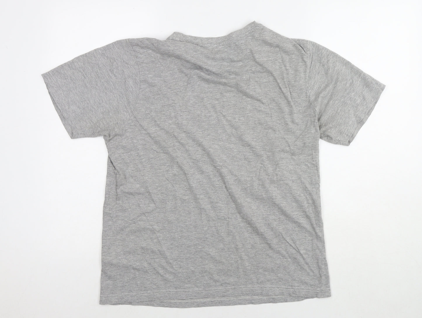 Studio Womens Grey Cotton Basic T-Shirt Size M Round Neck - Made for Speed Motorcycle