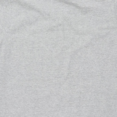 Vegan Power Womens Grey Cotton Basic T-Shirt Size M Round Neck