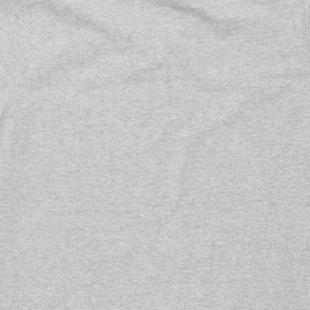 Vegan Power Womens Grey Cotton Basic T-Shirt Size M Round Neck