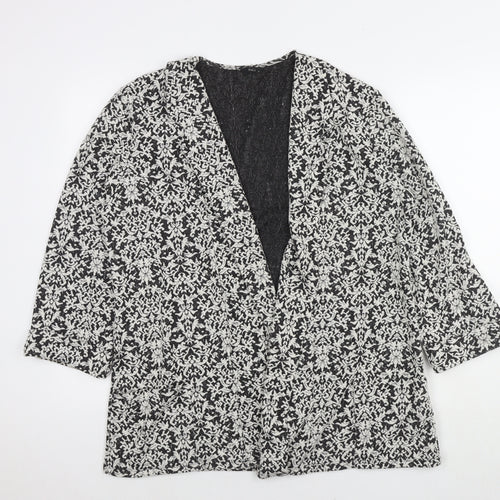 M&Co Womens Multicoloured Geometric Overcoat Coatigan Size 14