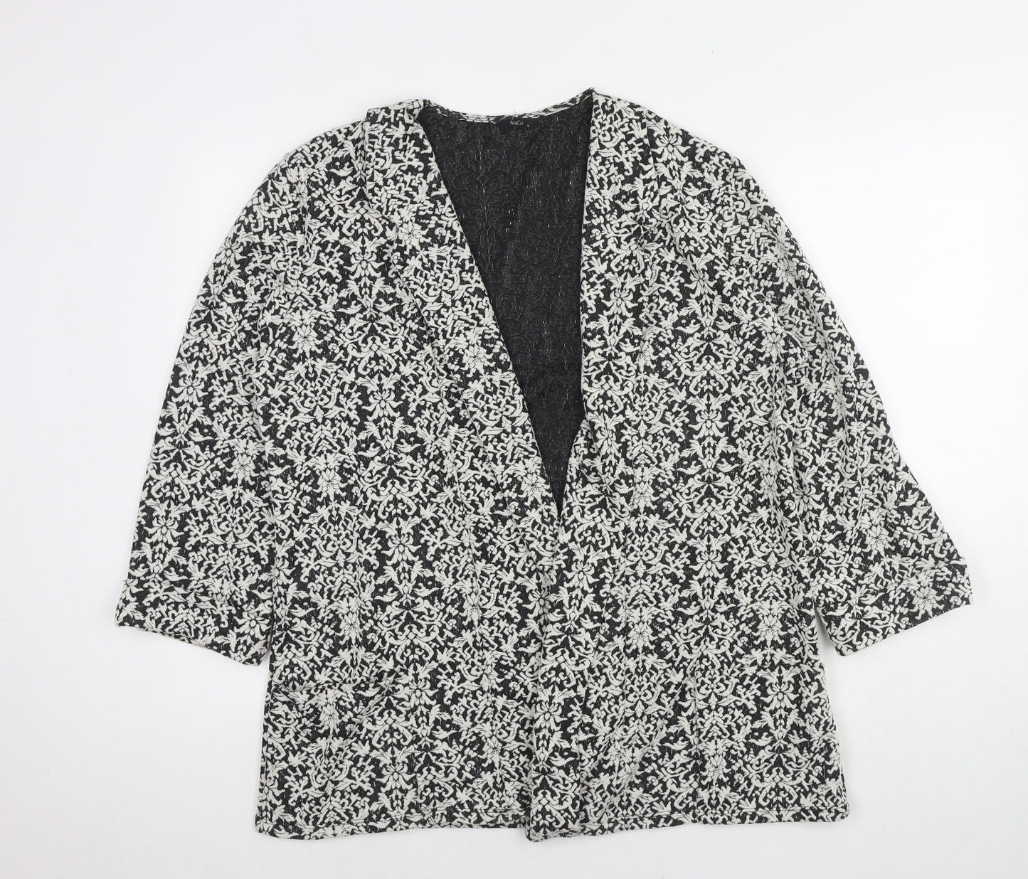 M&Co Womens Multicoloured Geometric Overcoat Coatigan Size 14