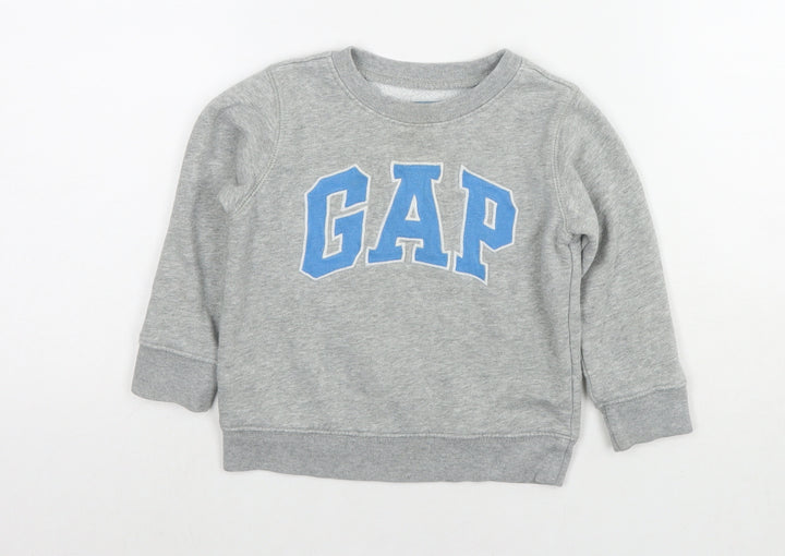 Gap Girls Grey Cotton Pullover Sweatshirt Size 2 Years Pullover - Logo