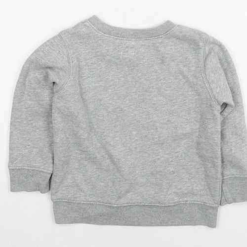 Gap Girls Grey Cotton Pullover Sweatshirt Size 2 Years Pullover - Logo