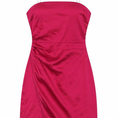 Zara Womens Pink Polyester Mini Size S Square Neck Zip - Jeweled Detail