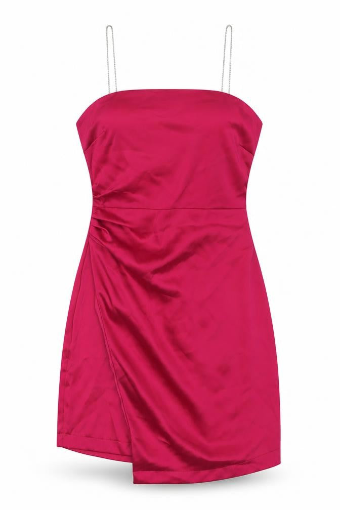 Zara Womens Pink Polyester Mini Size S Square Neck Zip - Jeweled Detail