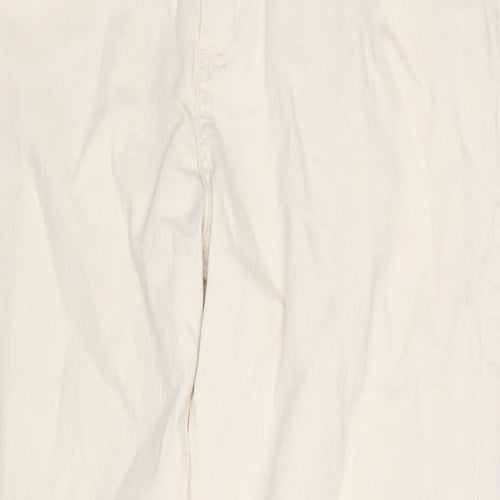Marks and Spencer Mens Beige Cotton Tapered Jeans Size 38 in L33 in Regular Zip